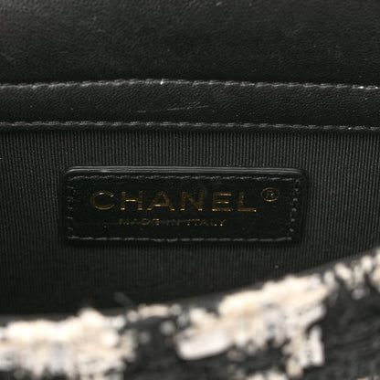 Chanel Tweed Lambskin Quilted Flap Black Ecru White 5 of 10