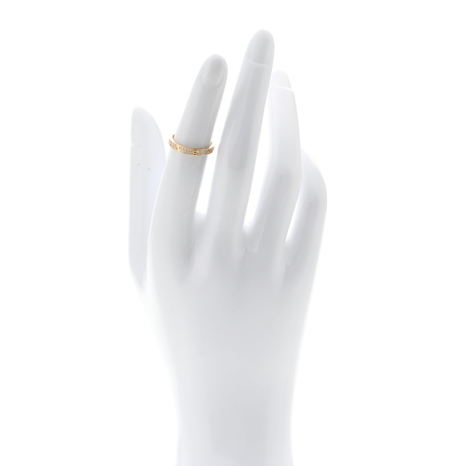 Cartier 18K Yellow Gold Diamond 2.6mm LOVE Paved Band Ring 48 4.5 2 of 5