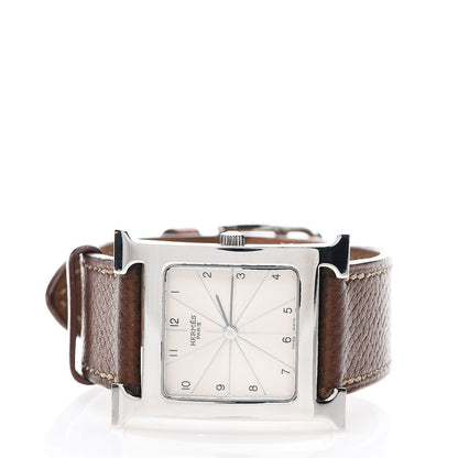 Hermes Stainless Steel Epsom 26mm Heure H Hour Quartz Watch Gold 2 of 5