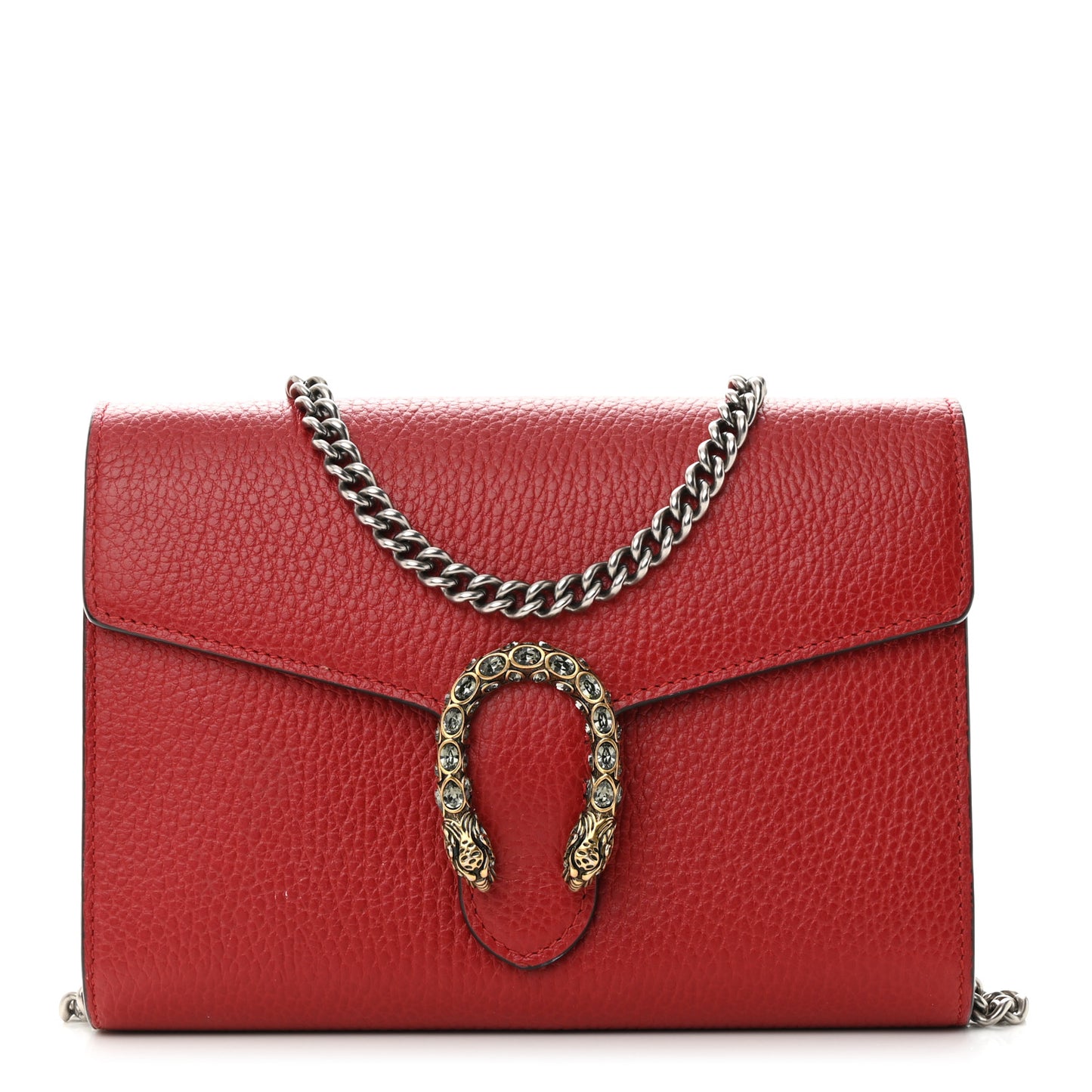 Calfskin Mini Dionysus Chain Wallet Hibiscus Red