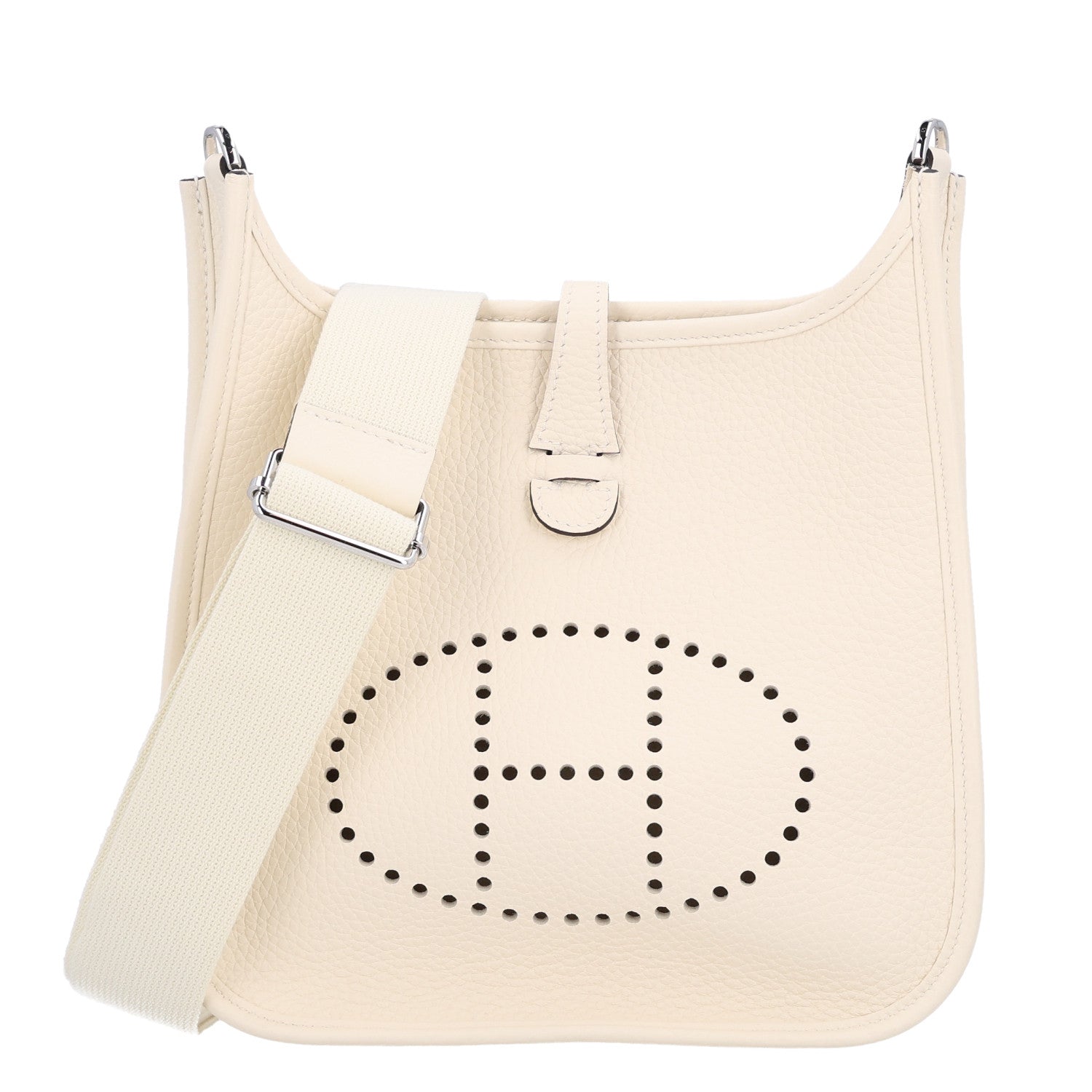 Hermes Taurillon Clemence Evelyne 23 Poche III Cream 1 of 10