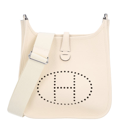 Hermes Taurillon Clemence Evelyne 23 Poche III Cream 1 of 10