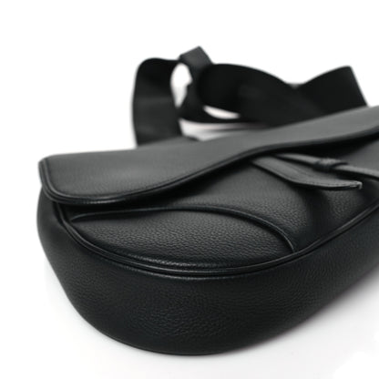Christian Dior Grained Calfskin Mens Saddle Bag Black 7 of 7