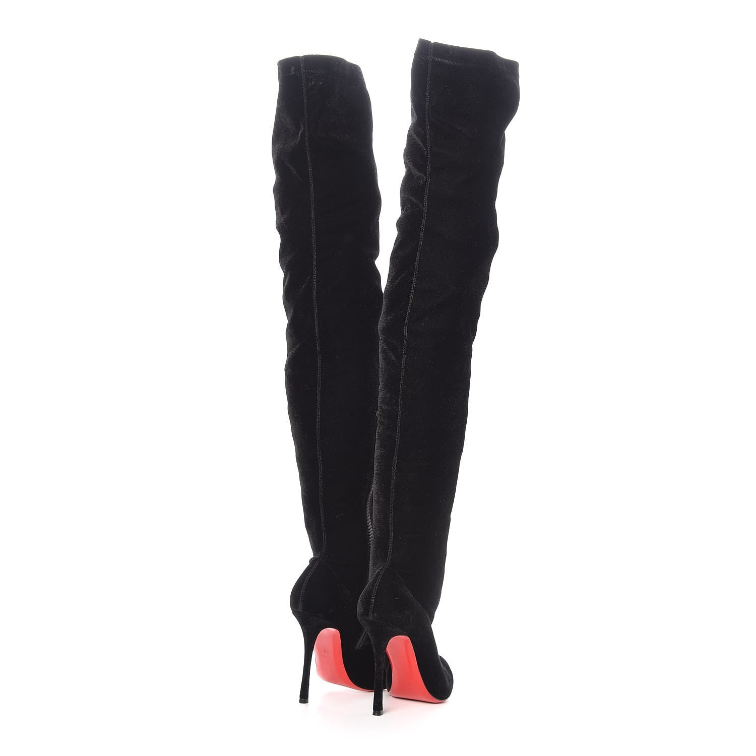 Christian Louboutin Velvet Classe 100 Stretch Over The Knee Boots 38 Black 4 of 6