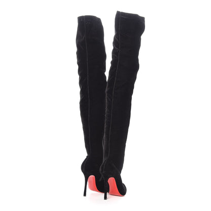 Christian Louboutin Velvet Classe 100 Stretch Over The Knee Boots 38 Black 4 of 6
