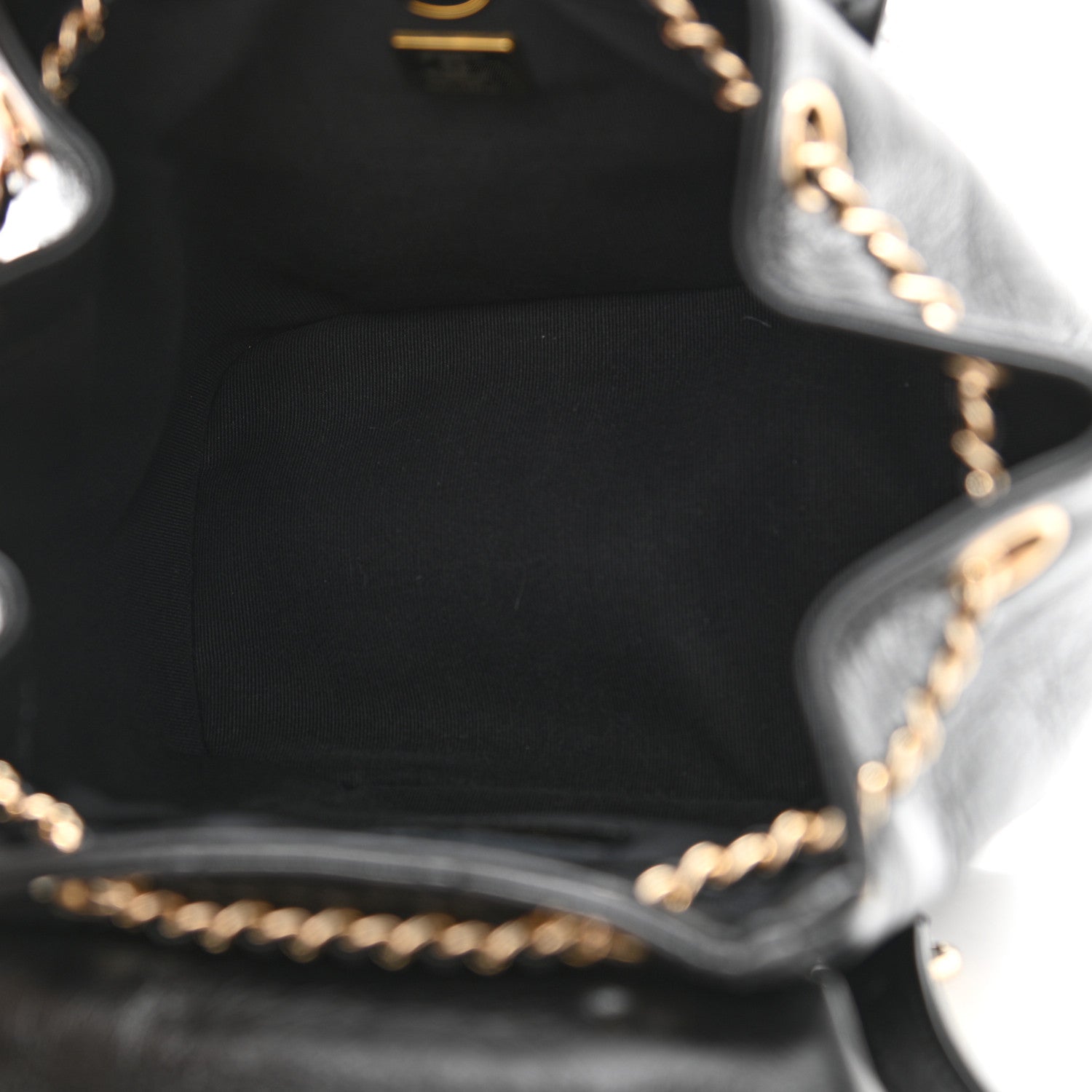 Chanel Glazed Aged Calfskin Quilted Small Duma Drawstring Backpack Black 5 of 10