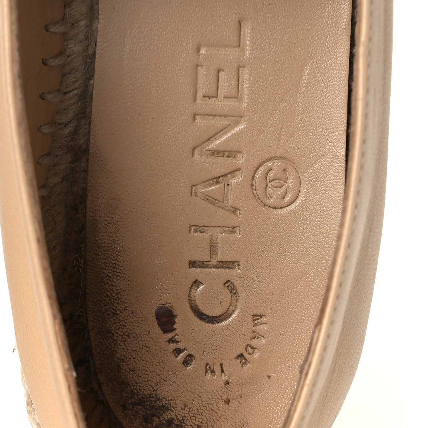 Chanel Lambskin CC Espadrilles 37 Beige Black 12 of 15