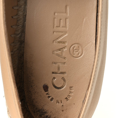 Chanel Lambskin CC Espadrilles 37 Beige Black 12 of 15