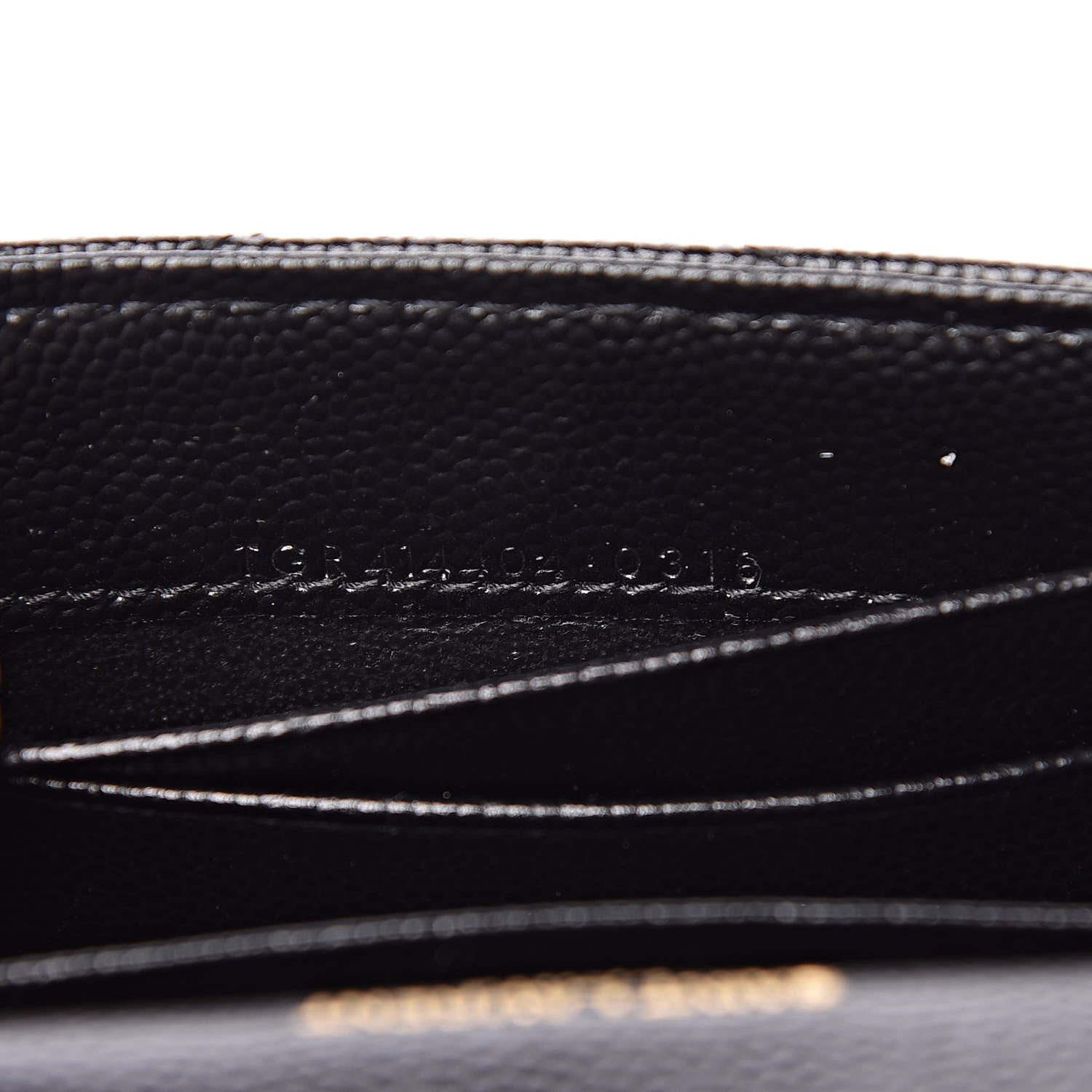 Saint Laurent Grain De Poudre Matelasse Chevron Small Monogram Envelope Wallet Black 7 of 7