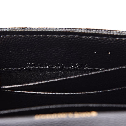 Saint Laurent Grain De Poudre Matelasse Chevron Small Monogram Envelope Wallet Black 7 of 7