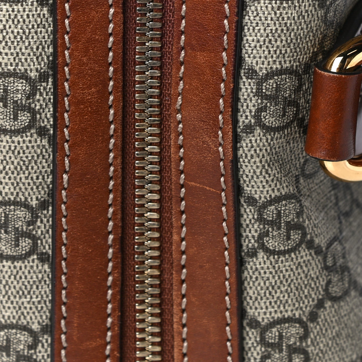 GG Supreme Monogram Medium Boston Beige Cuir