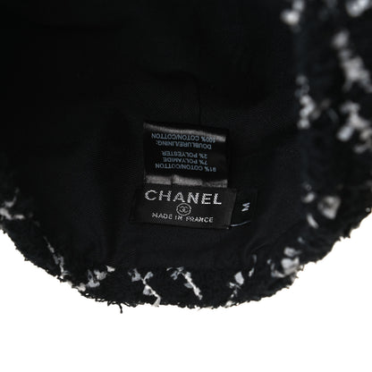 Chanel Tweed Beret Hat M Black White 6 of 6