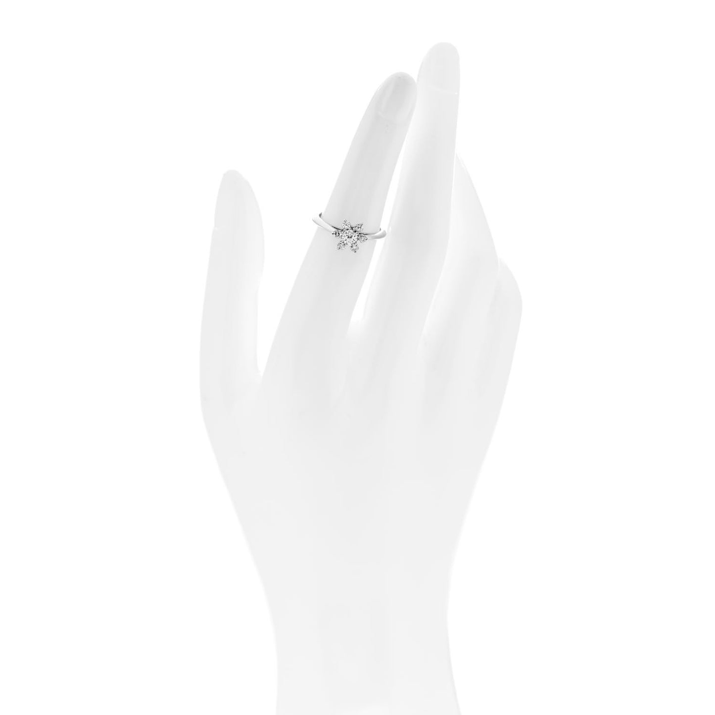 Platinum Diamond Flower Ring 50 5.25