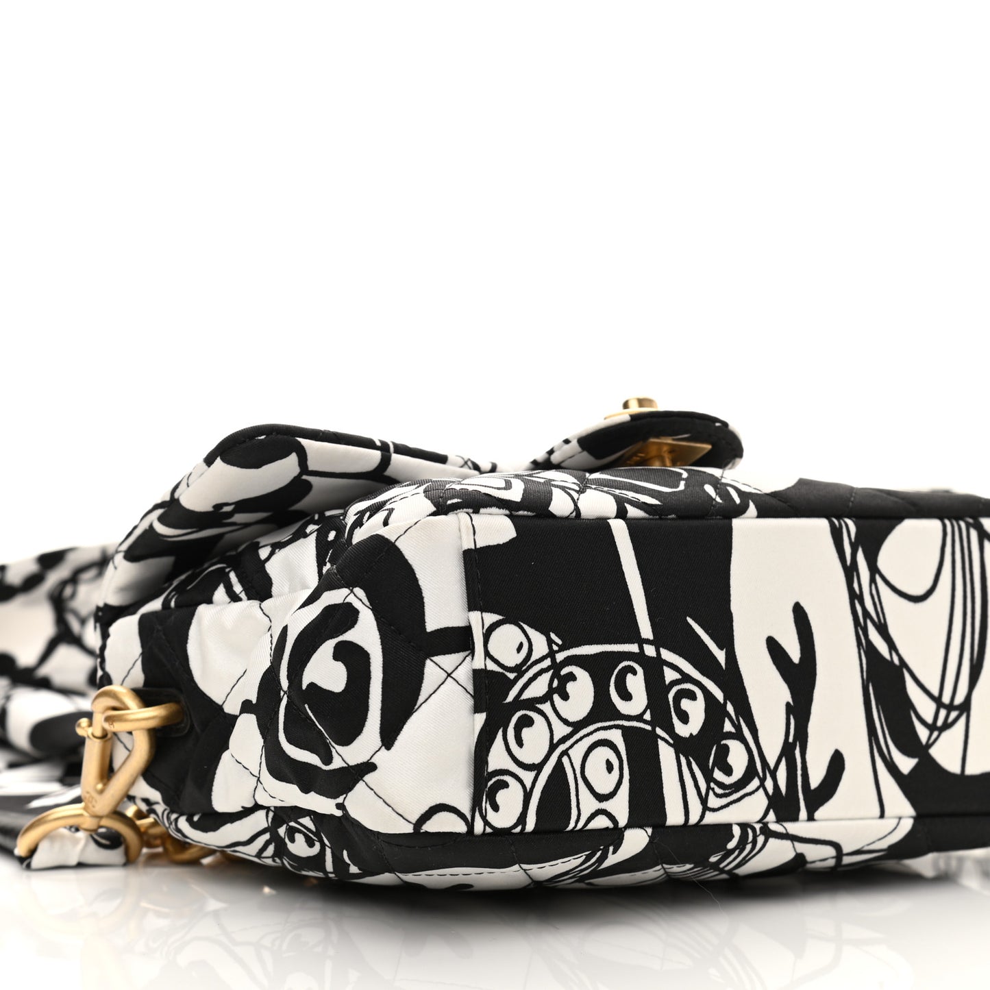 Canvas Printed Deer Coco Mini Single Flap Gray Black