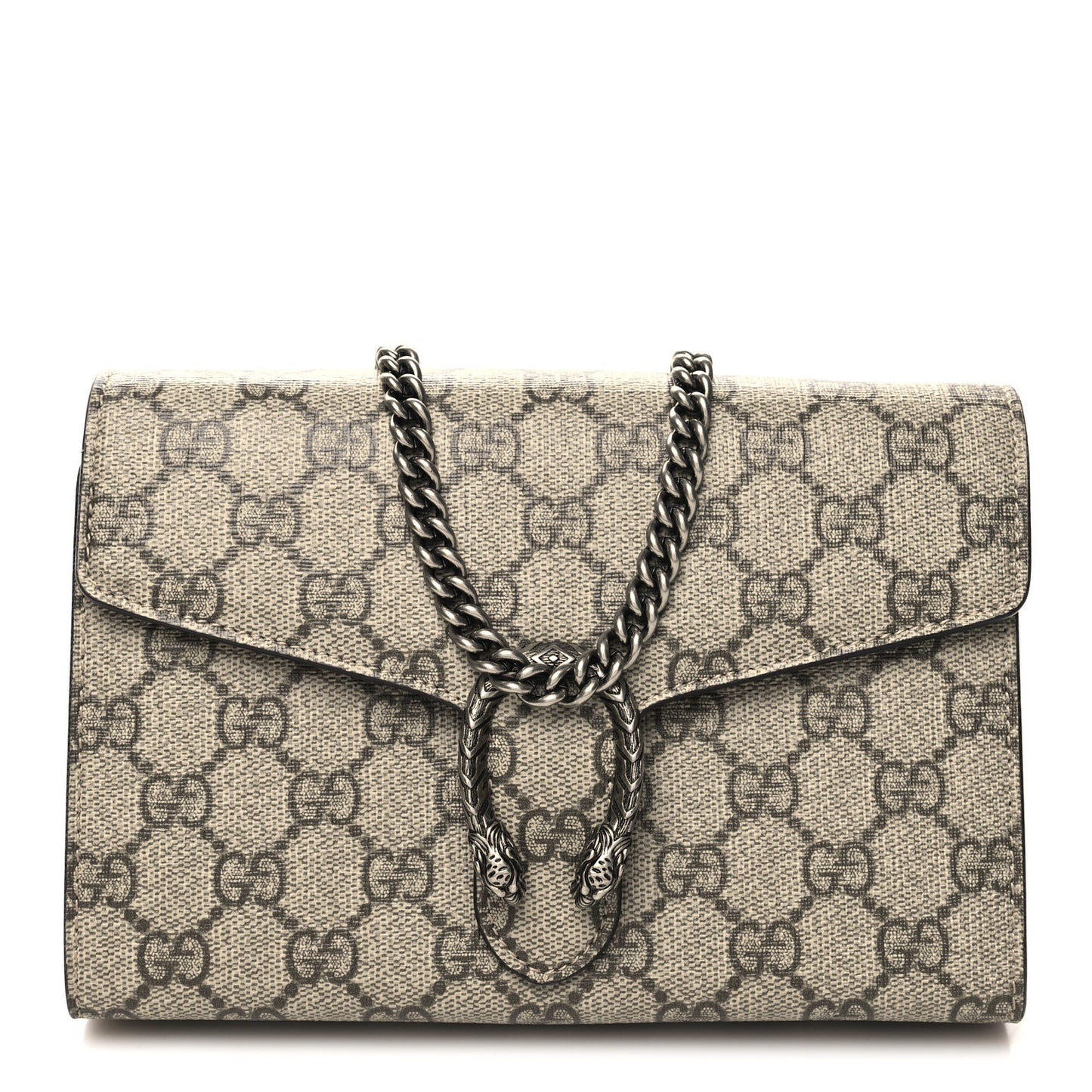 GG Supreme Monogram Mini Dionysus Chain Wallet Beige Taupe