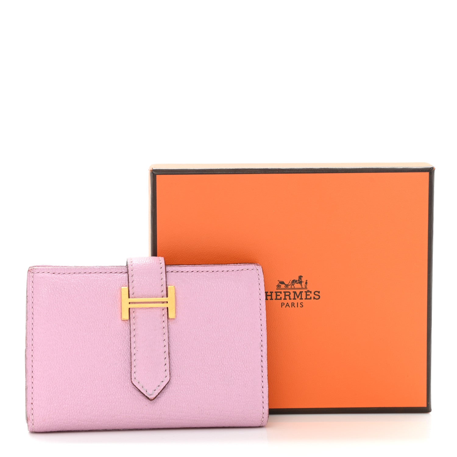 Hermes Chevre Mysore Bearn Mini Wallet Mauve Sylvestre 10 of 10