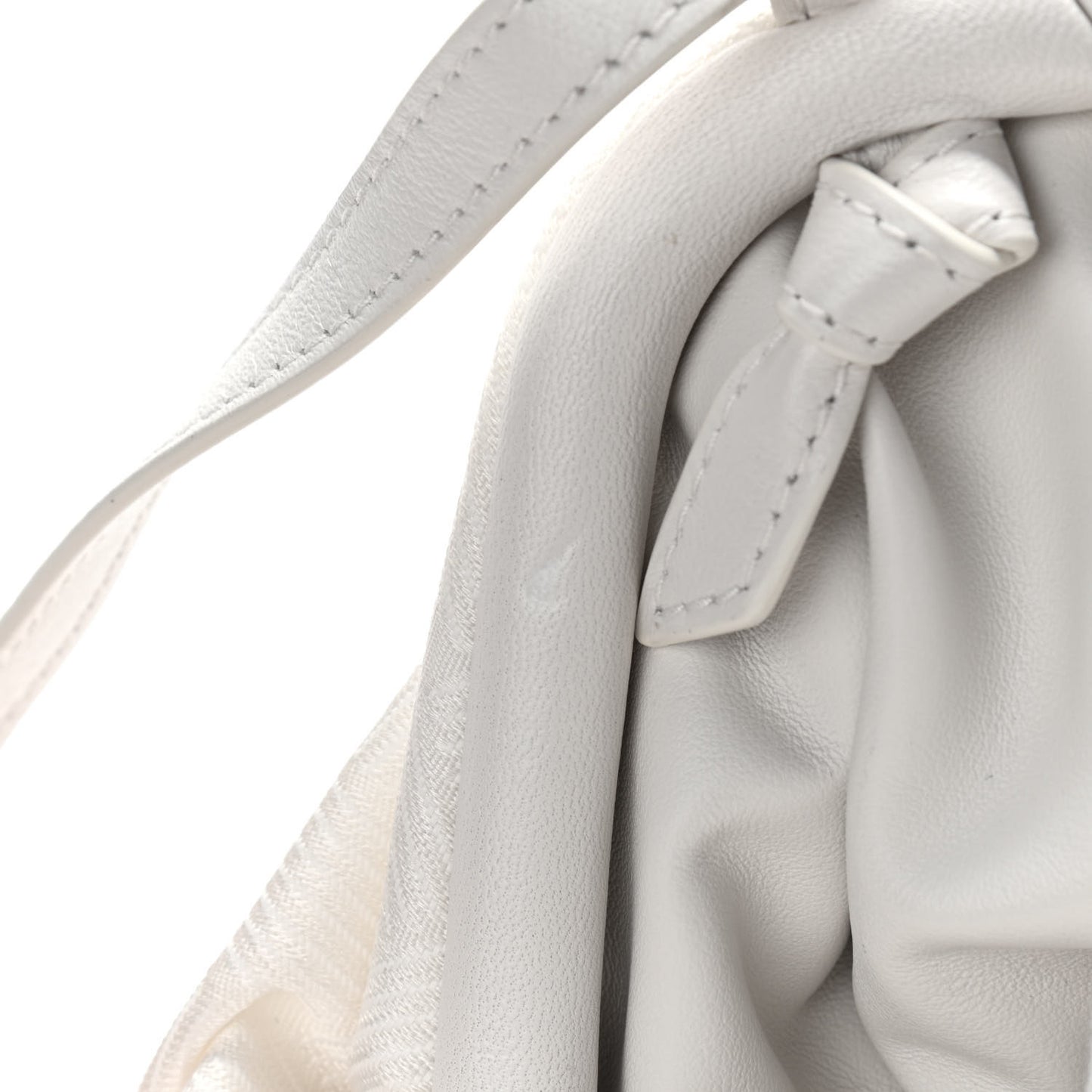 Nylon Jacquard Small The Point Triangle Bag Chalk