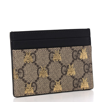 Gucci GG Supreme Monogram Bees Card Holder Black 2 of 9