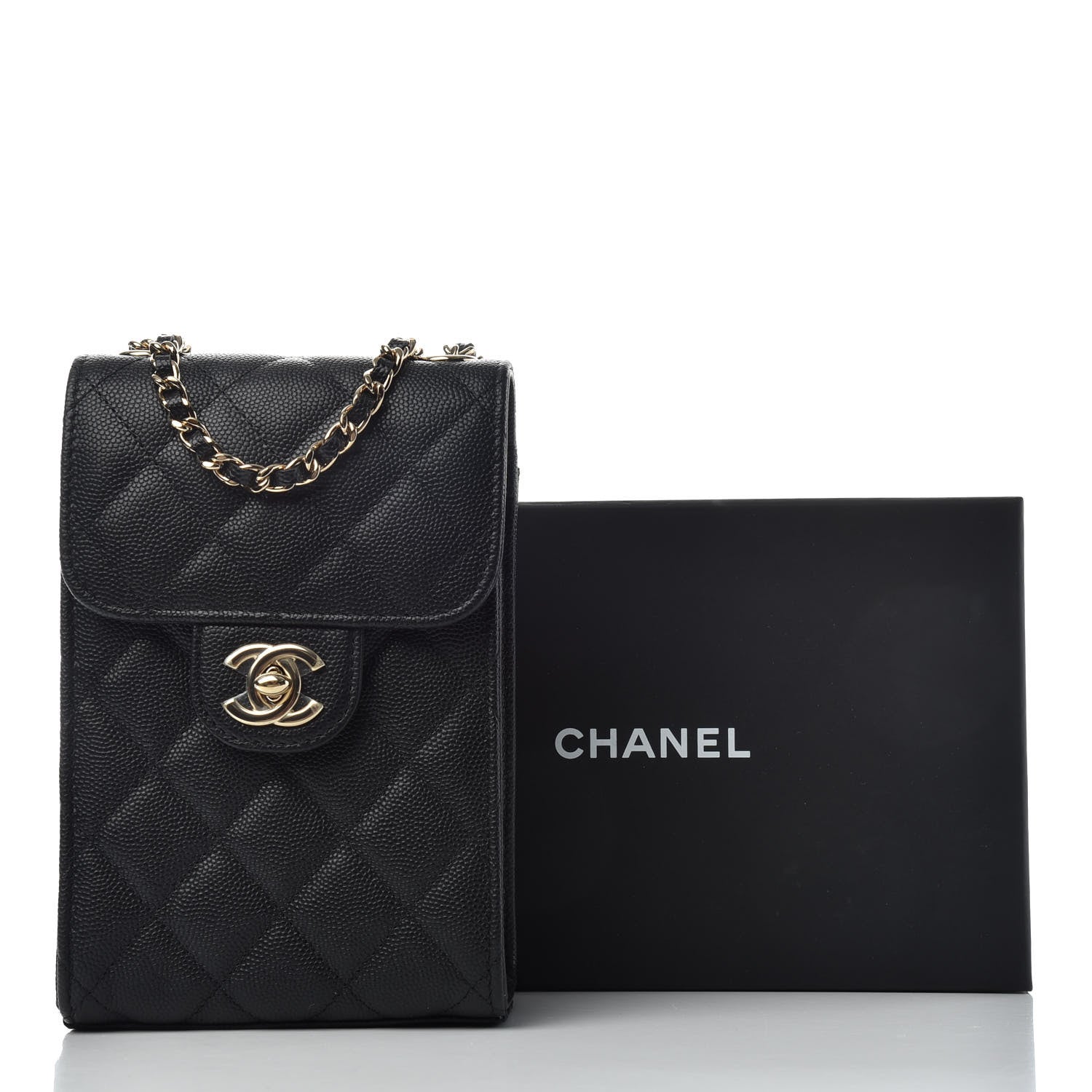 Chanel Caviar Quilted Classic Phone Holder Black 9 of 9
