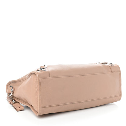 Balenciaga Shiny Goatskin Silver Metallic Edge Hardware City Rose Des Sables 4 of 9