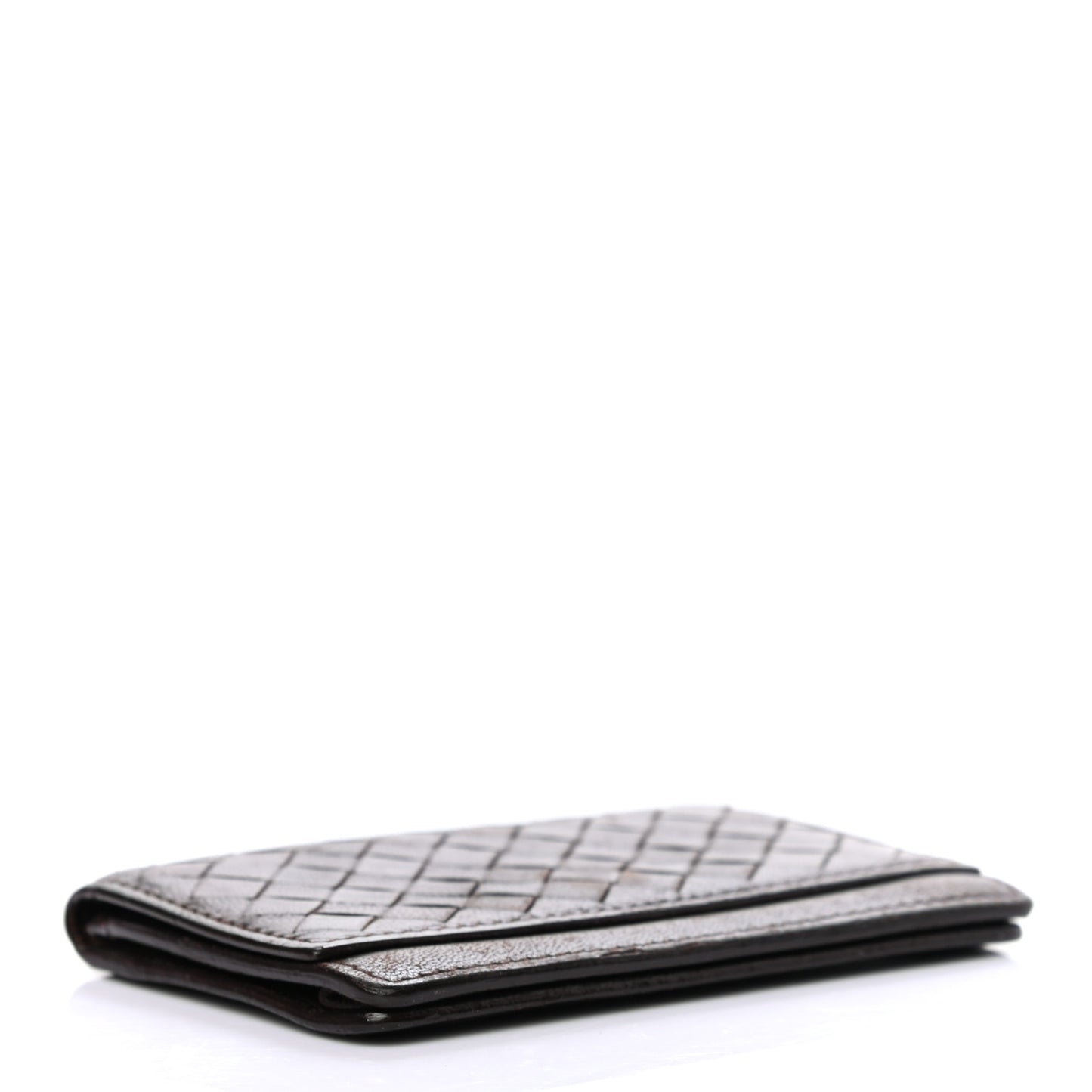 Nappa Intrecciato Card Holder Ebano