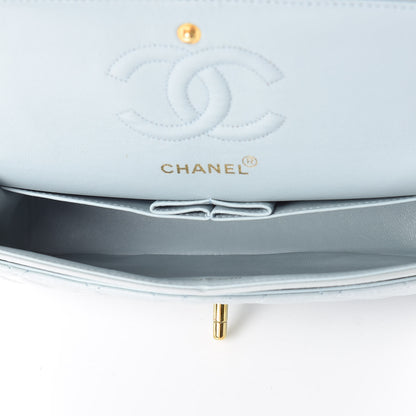 Chanel Lambskin Quilted Small Double Flap Light Blue 7 of 22