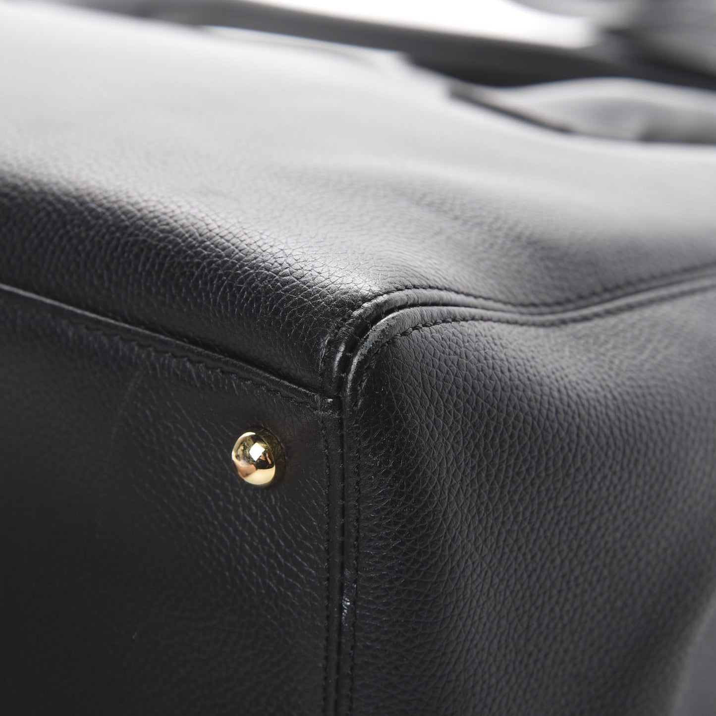 Calfskin Cerf Executive Shopper Tote Black