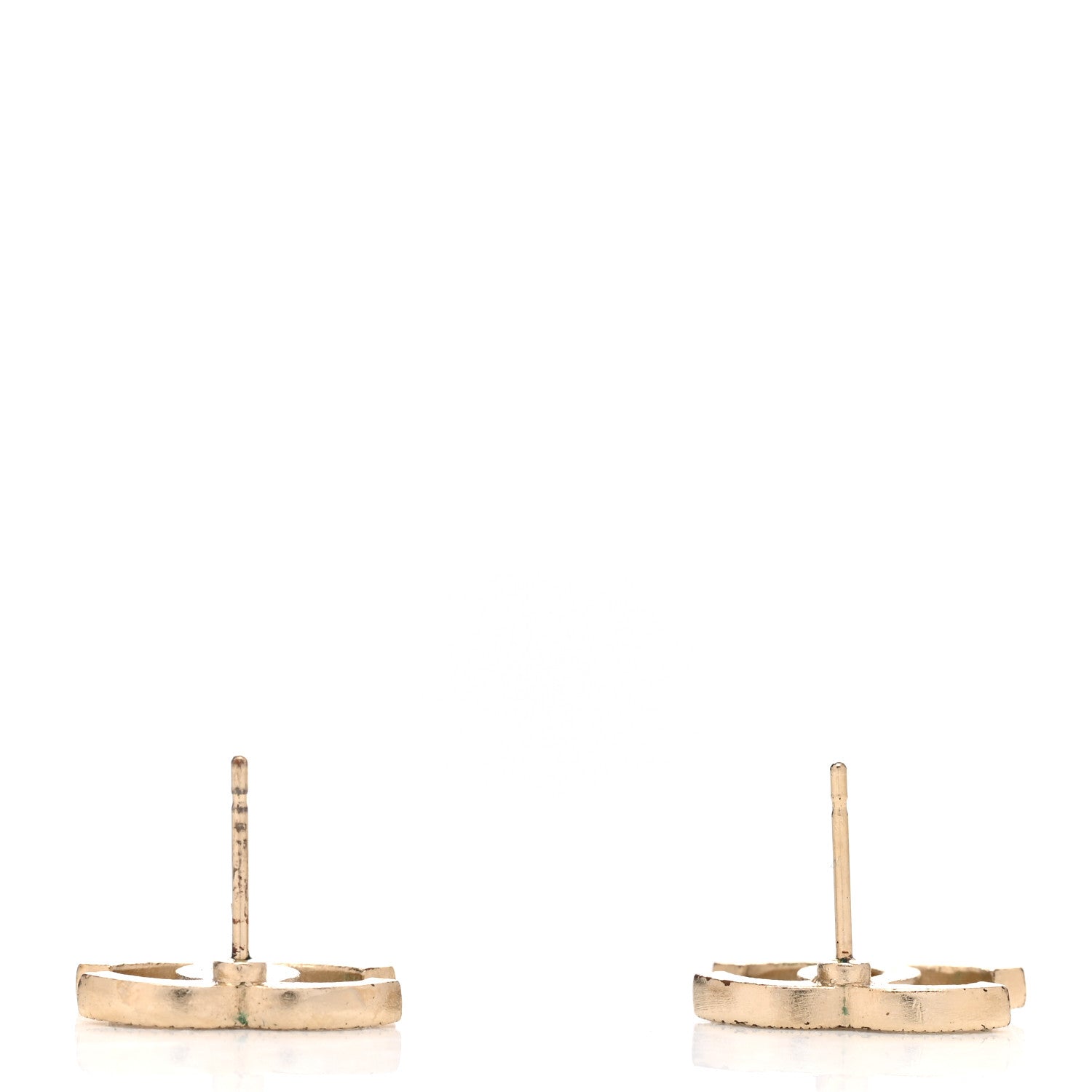 Chanel Crystal CC Earrings Gold 3 of 3