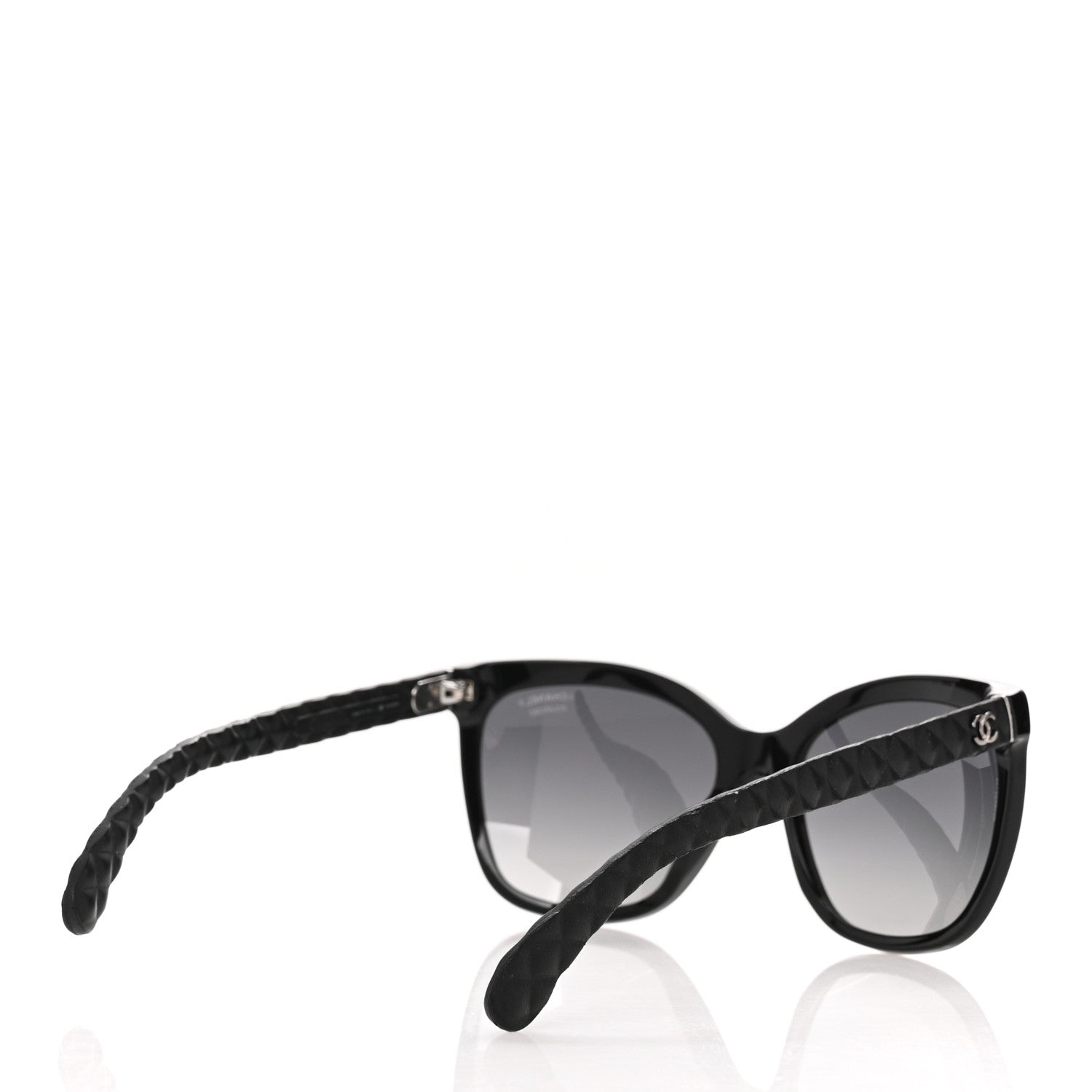 Chanel Acetate Quilted Polarized Butterfly CC Sunglasses 5288-Q Black 4 of 8