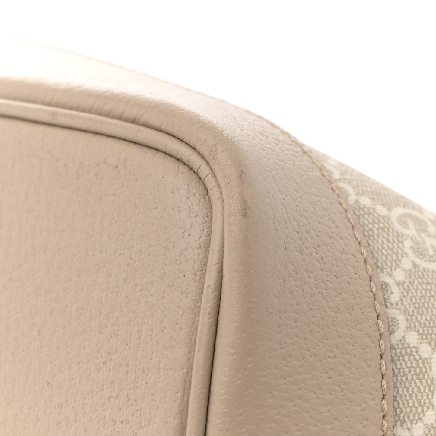 GG Supreme Monogram Textured Calfskin Medium Ophidia Shoulder Tote  Beige Mystic White Oatmeal
