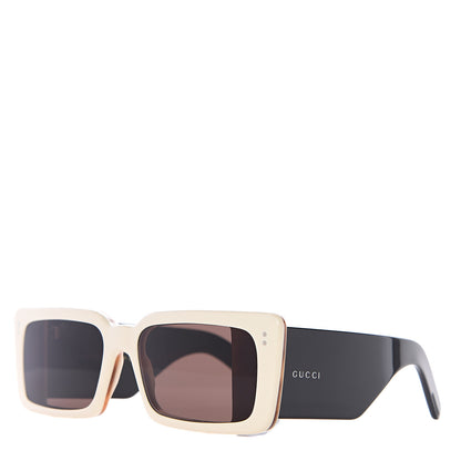 Gucci Acetate Rectangular Flap GG0543S Sunglasses White Black 1 of 8