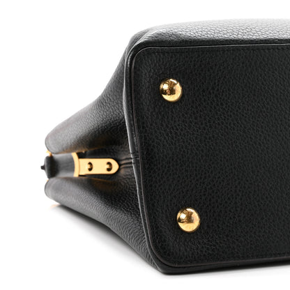 Louis Vuitton Taurillon Capucines MM Black Fuchsia 8 of 9