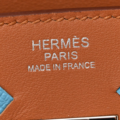 Hermes Swift Epsom Tressage Birkin 30 Gold Bleu de Nord Bleu Indigo 6 of 11