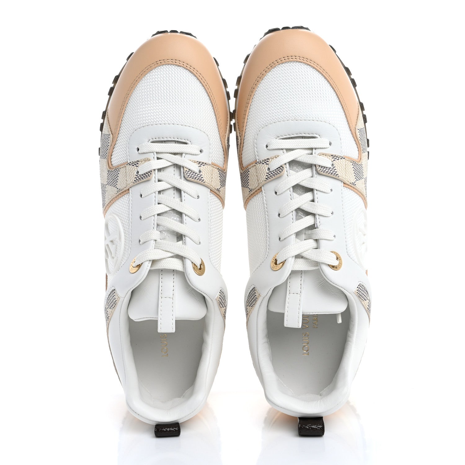 Louis Vuitton Calfskin Damier Azur Run Away Sneakers 37.5 White 2 of 11