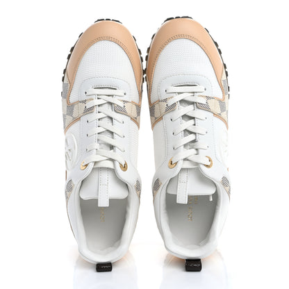 Louis Vuitton Calfskin Damier Azur Run Away Sneakers 37.5 White 2 of 11