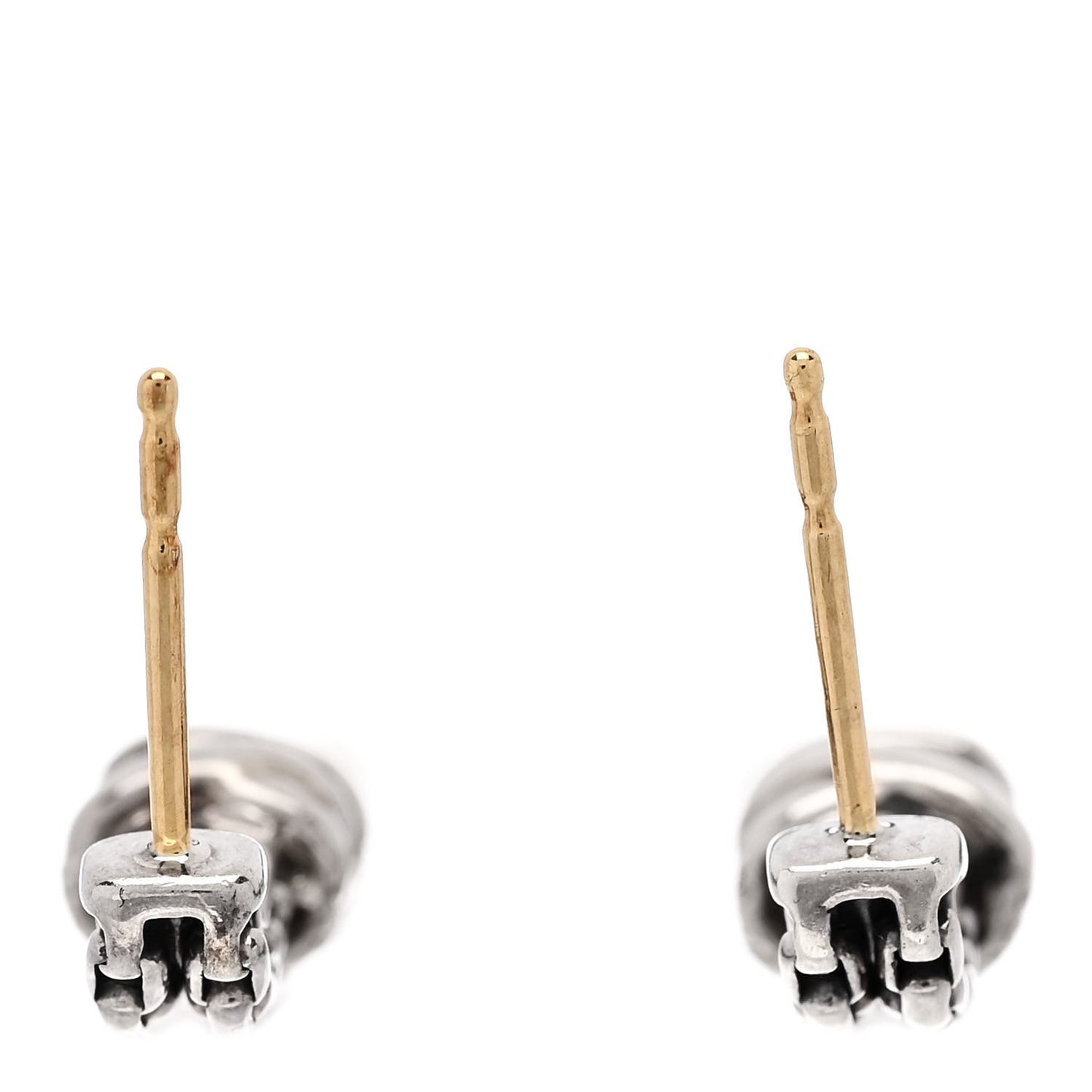 Sterling Silver 18K Yellow Gold Diamond Helena Box Chain Drop Earrings