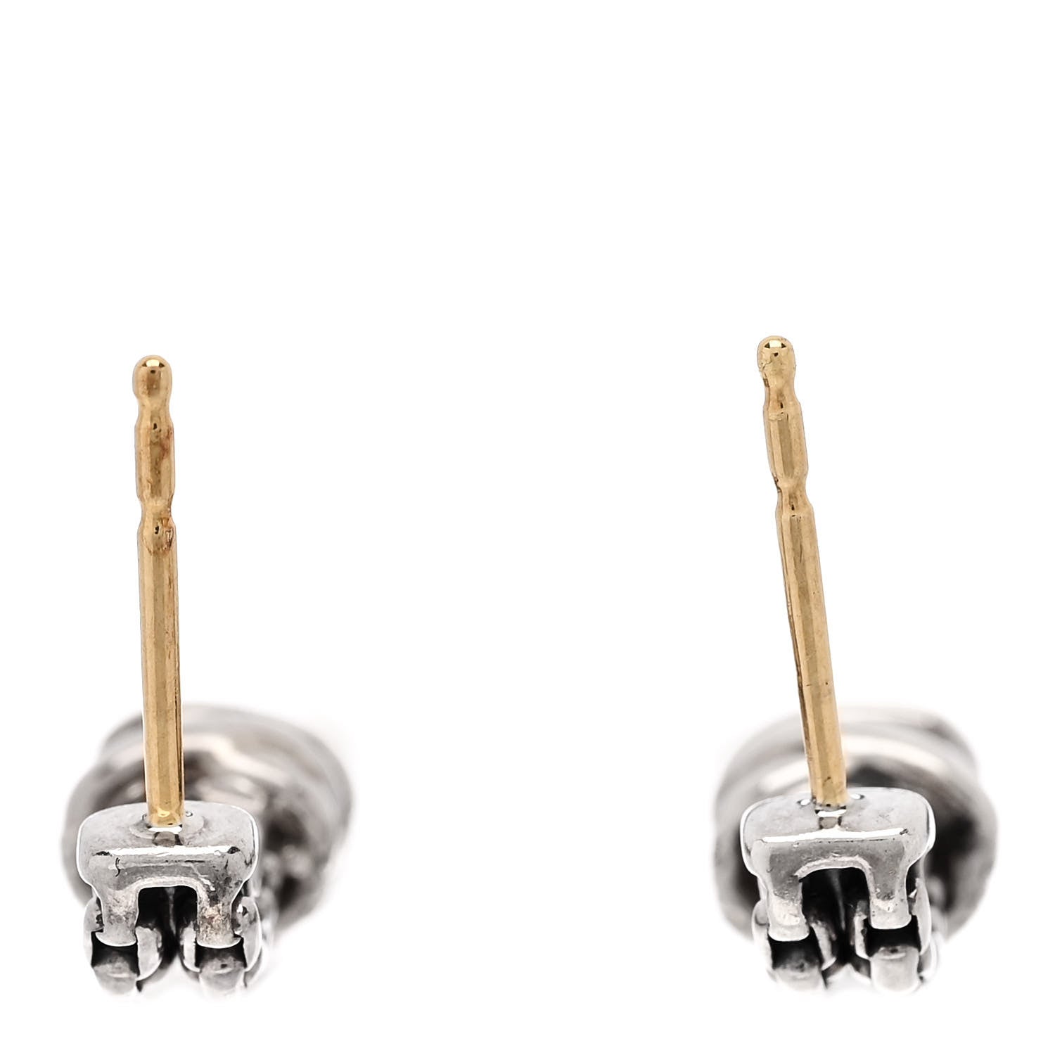 David Yurman Sterling Silver 18K Yellow Gold Diamond Helena Box Chain Drop Earrings 3 of 4