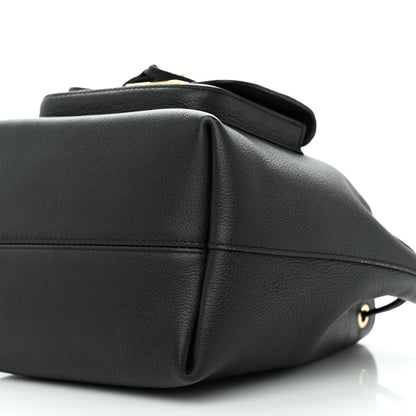 Louis Vuitton Calfskin Lockme Bucket MM Black 9 of 12