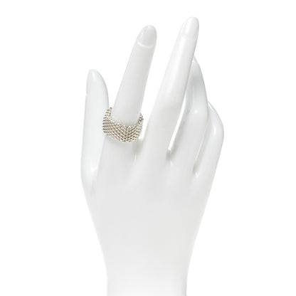 Tiffany Sterling Silver Somerset Mesh Ring 58 8.5 2 of 4