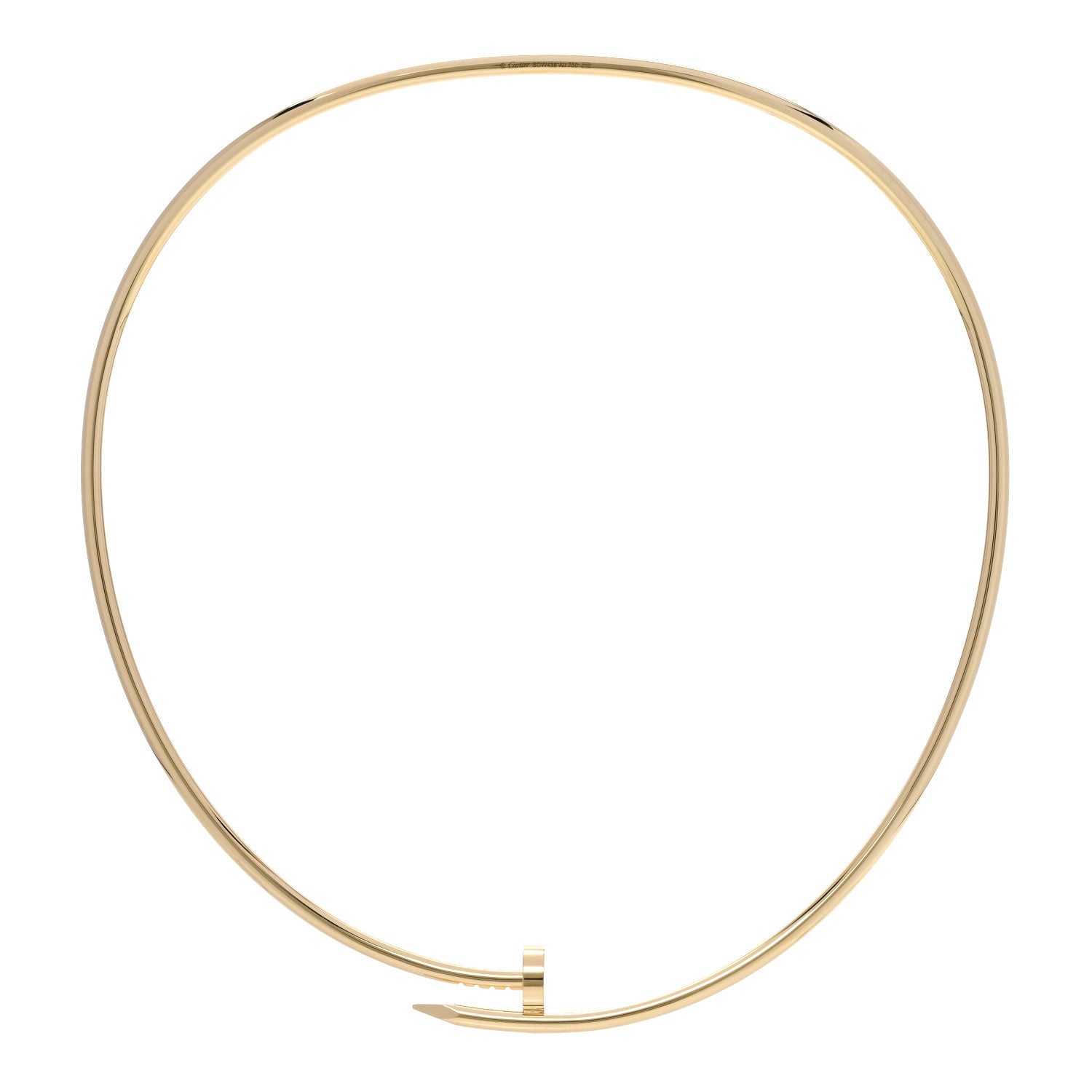 Cartier 18K Yellow Gold 3mm Juste Un Clou Necklace 1 of 6