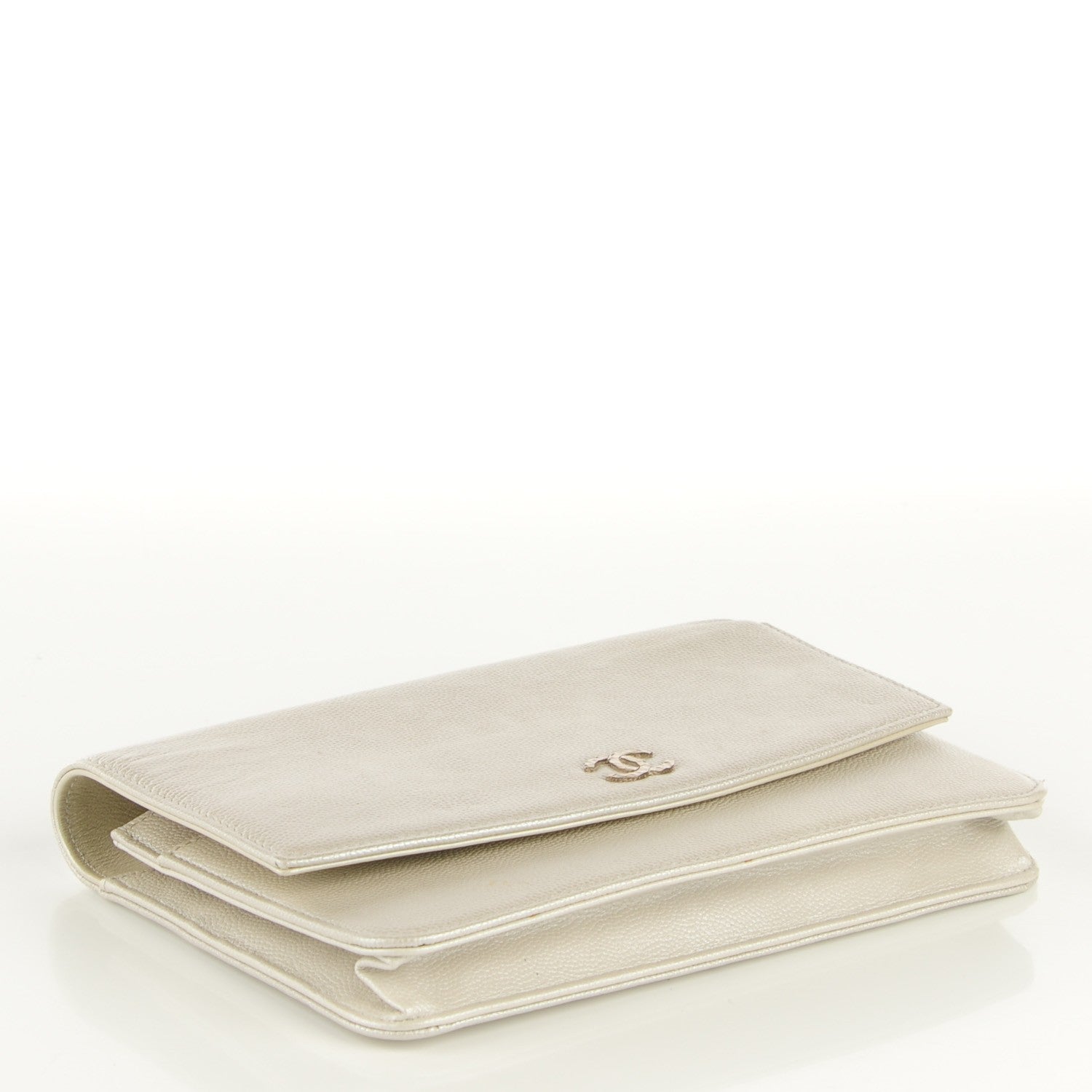 Chanel Caviar Sevruga Wallet on Chain WOC Silver 4 of 8