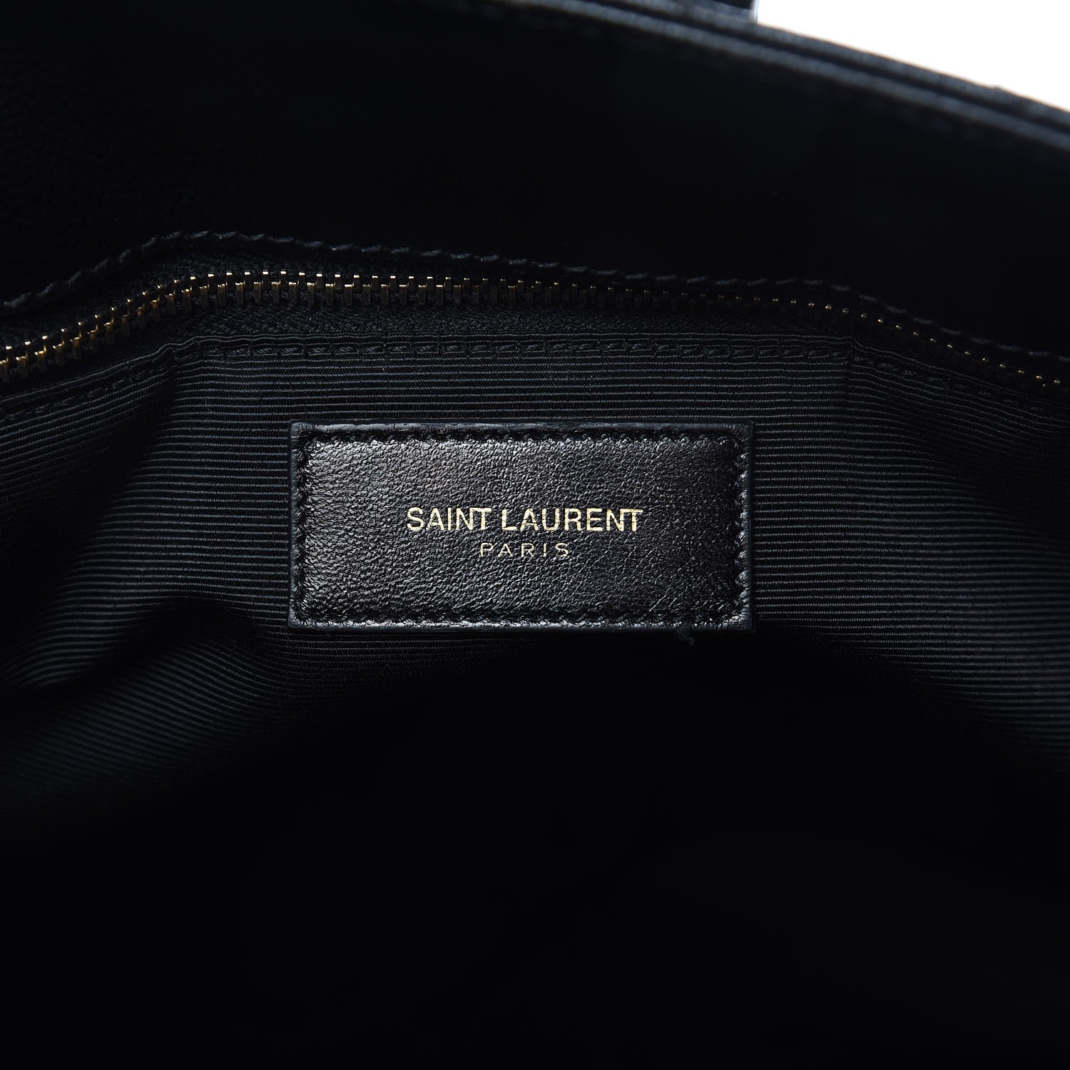 Saint Laurent Grain De Poudre Matelasse Chevron Monogram Shopping Bag Black 6 of 18
