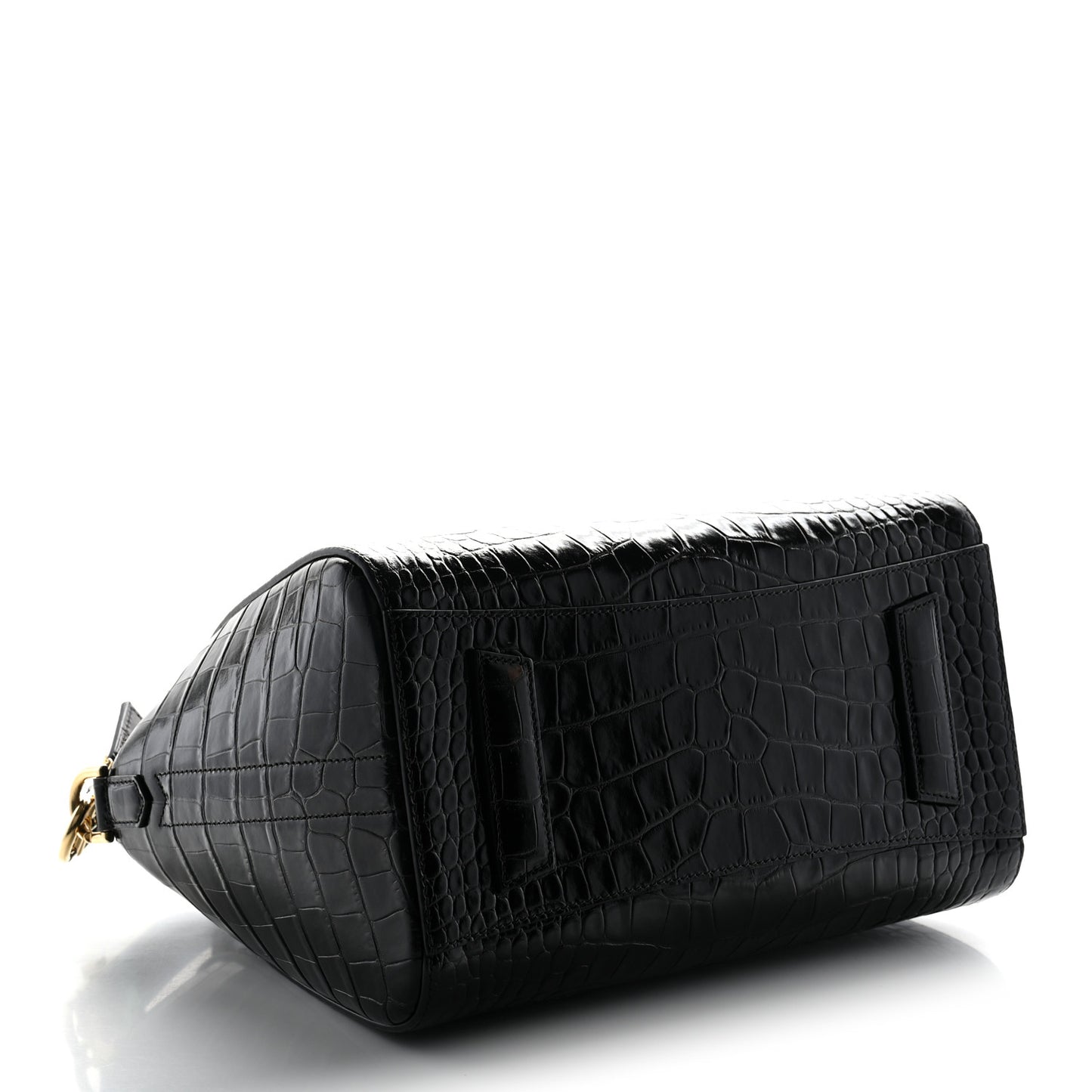 Calfskin Crocodile Embossed Small Antigona Black