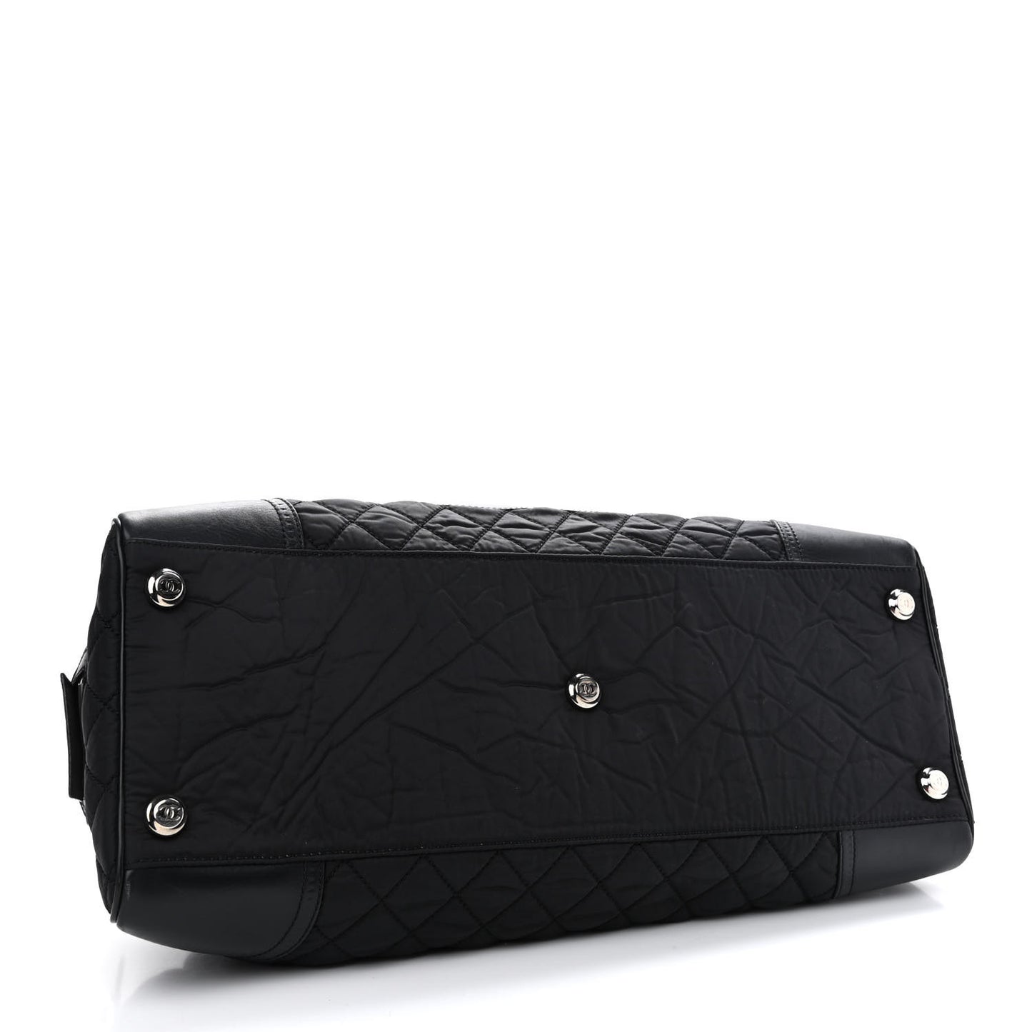Calfskin Nylon Paris New York Duffel Bag Black