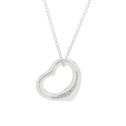 Tiffany Sterling Silver 16mm Elsa Peretti Open Heart Pendant Necklace 6 of 6