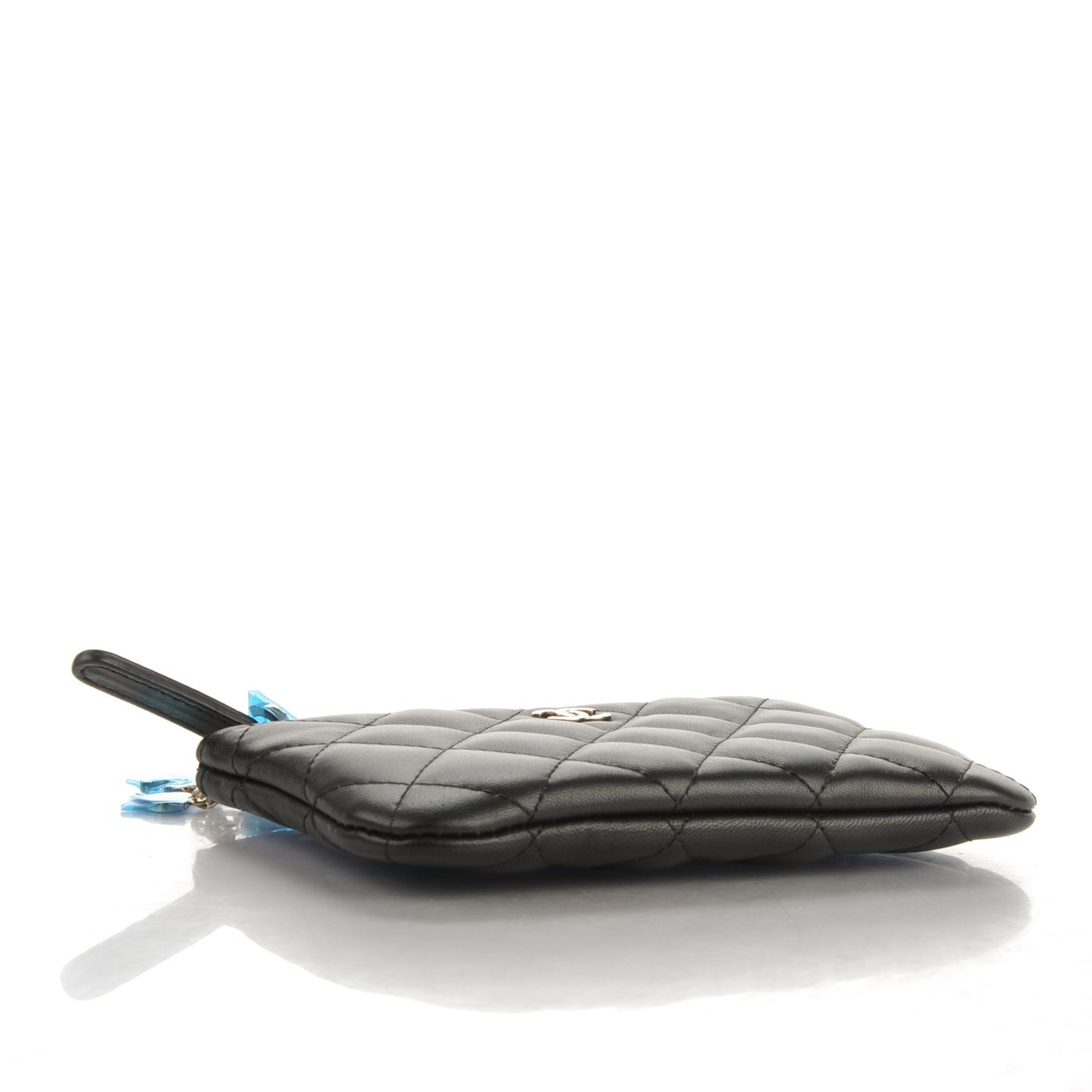 Lambskin Quilted Casino Coin Purse Black