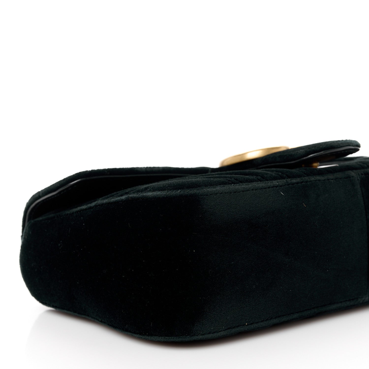 Gucci Velvet Matelasse Small GG Marmont Shoulder Bag Black 10 of 11