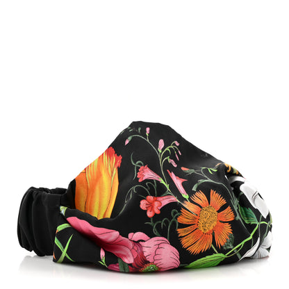 Gucci Silk Monogram Flora Print Headband M Black 4 of 11