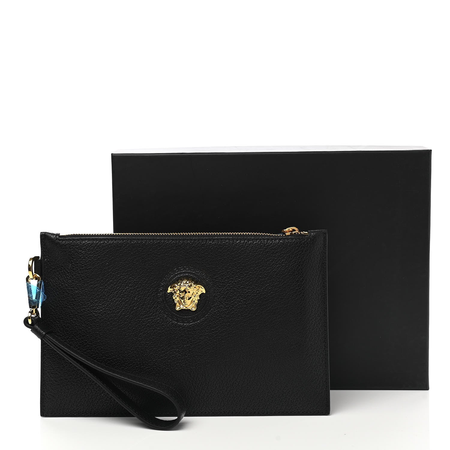 Versace Grained Calfskin La Medusa Pouch Black 7 of 7