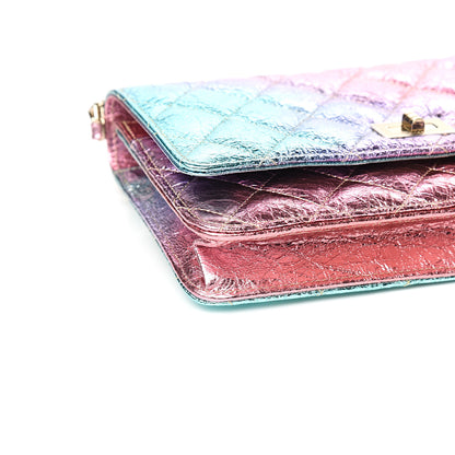 Chanel Metallic Goatskin Quilted 2.55 Reissue Wallet on Chain WOC Multicolor 8 of 10